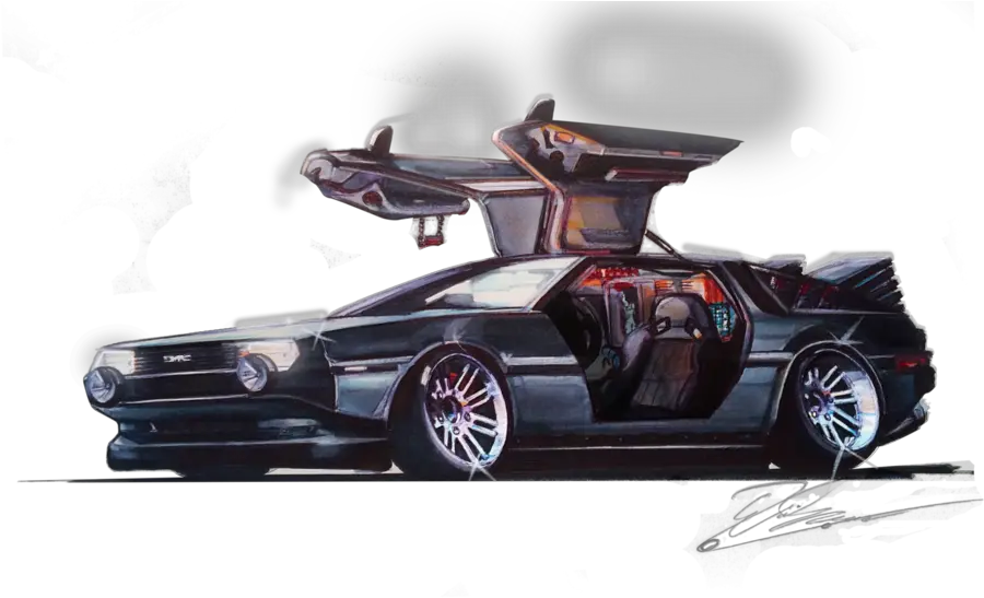  Scale Model Clipart Delorean Dmc Dmc Delorean 12 Drawing Png Delorean Png