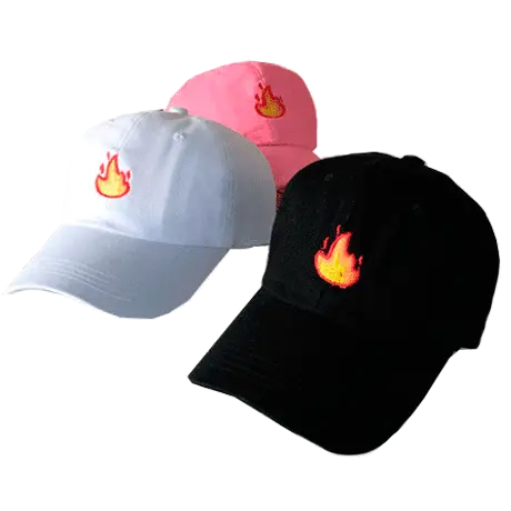  Fire Emoji Embroidery Baseball Cap Baseball Cap Png Fire Emoji Transparent