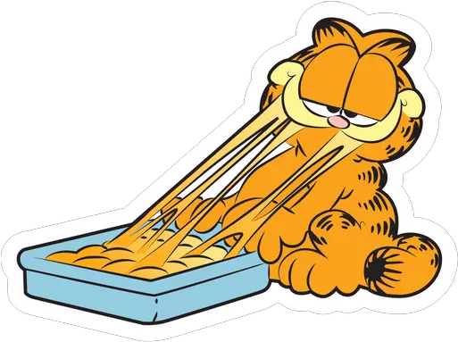  Garfield Eating Lasagna Sticker Sticker Mania Transparent Garfield Eating Lasagna Png Lasagna Transparent