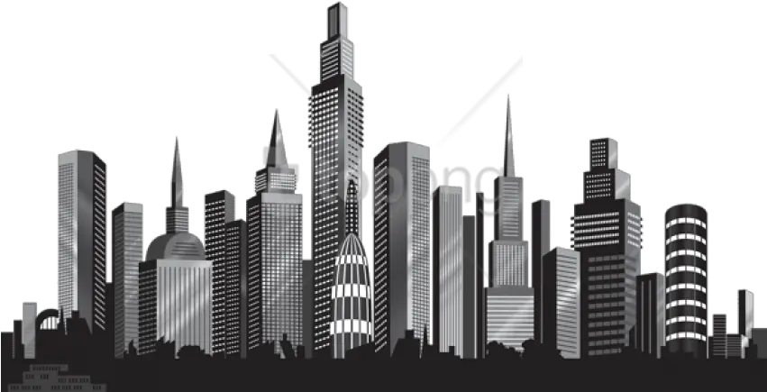  Download Cityscape Silhouette Png Buildings Black And White Png Building Silhouette Png