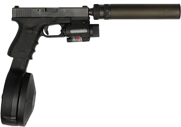  Airsoft Guns Glock Ges Glock 30 With Drum Png Glock Transparent