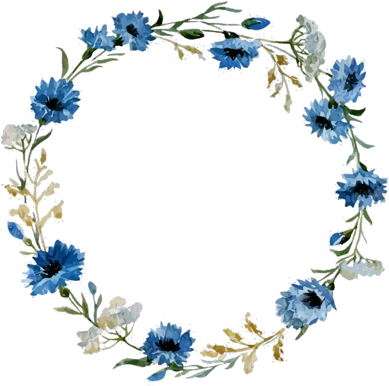  Round Flower Frame Png All Blue Floral Border Png Flower Frame Png