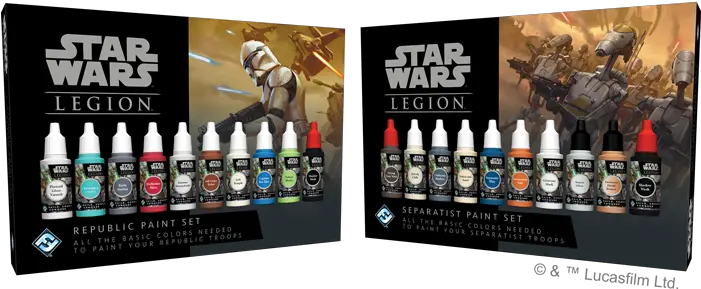  Get Painting Your Clone Wars Armies With New Ffg Paint Sets Star Wars Legion Paint Set Png War Paint Png