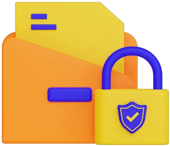  Premium Secure Folder 3d Illustration Download In Png Obj Vertical Lock Icon On Folder