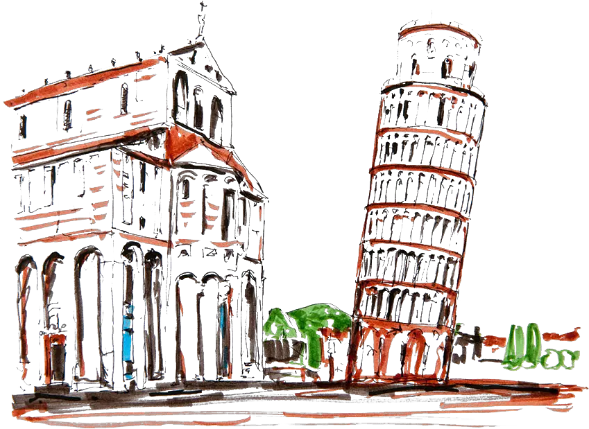  Download Leaning Tower Of Pisa Drawing Italy Architecture Transparent Italy Drawing Png Leaning Tower Of Pisa Png