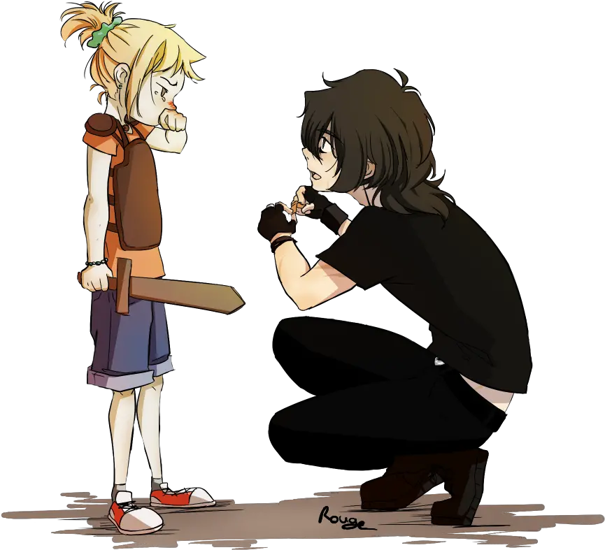  Rouge U2014 Nico Teaching To Smol Kids Percy Jackson And Annabeth Chase Kids Png Camp Half Blood Logo