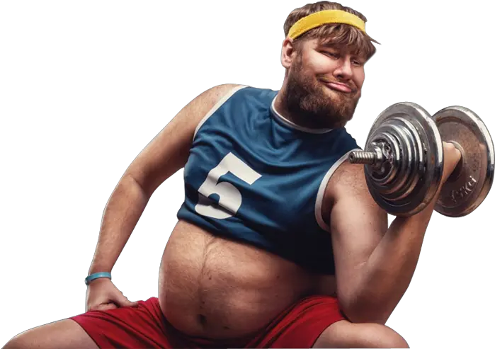  Download Fat Man Do Hard Exercises With A Dumbbell Fat Man Transparent Fat Guy Png Fat Man Png