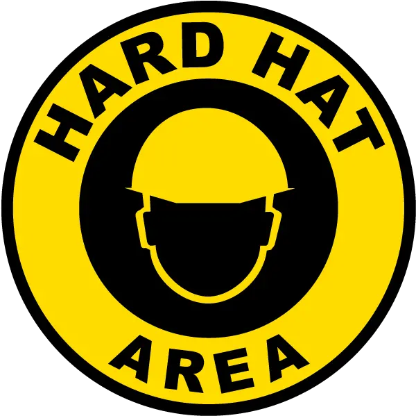  Hard Hat Area Floor Sign Hard Hat Sign Yellow Png Hard Hat Icon Png