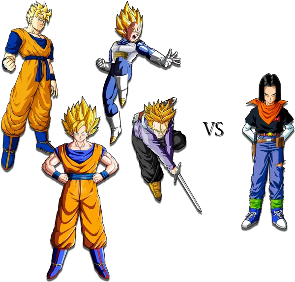  Ssj Goku Vegeta Trunks Dragon Ball Png Android 17 Png