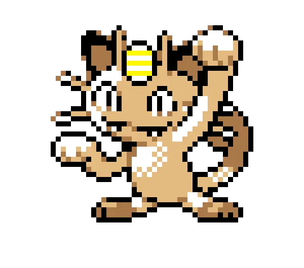  Meowth Transparent Pixel Clip Black And Pokemon Meowth Perler Bead Pattern Png Meowth Png