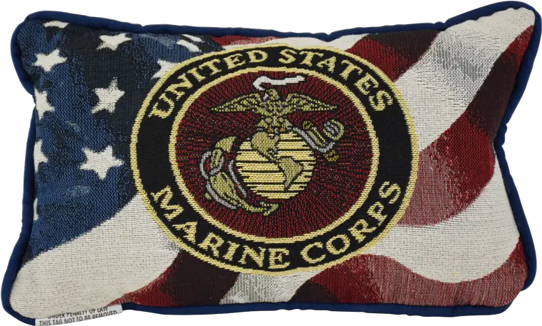  Usmc Emblem U0026 Flag Tapestry Pillow Marine Png Us Flag Transparent Background