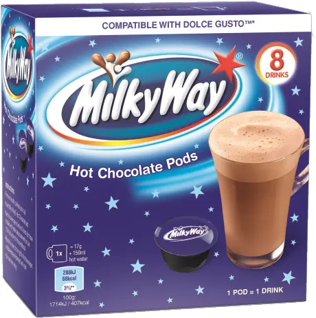  Milky Way Hot Chocolate Pods Aimia Foods Nescafe Dolce Gusto Hot Chocolate Pods Png Milky Way Png