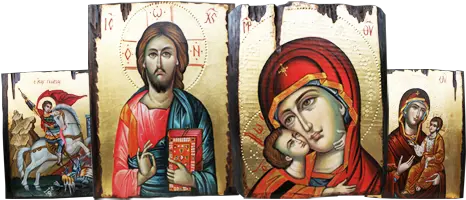 Byzantine Iconsmeteorahandmadeserigrafisilverpaper Prophet Png Byzantine Icon Of Mary