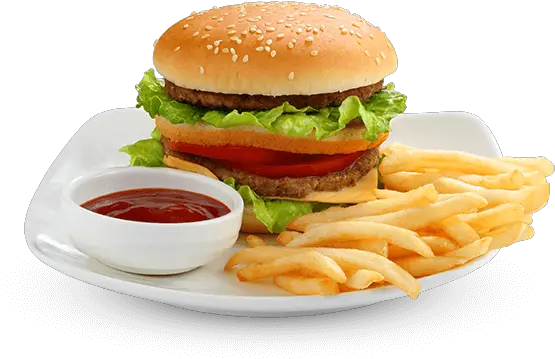  Feasters 8 Flame Grilled Beef Burgers Burgers With French Fries Png Burger And Fries Png