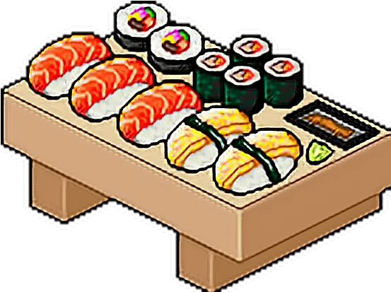  Pixel Sushi Rolls Japan Kawaiifreetoedit Sushi Pixel Png Sushi Transparent