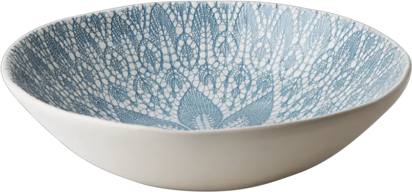  Ceramic Salad Bowl With Blue Grey Lace Ceramic Salad Bowls Png Salad Bowl Png