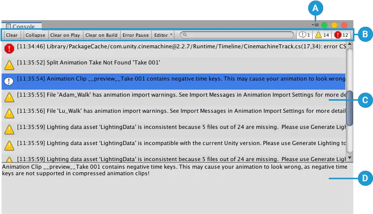  Unity Manual Console Window Stack Trace Unity Png Pause Transparent