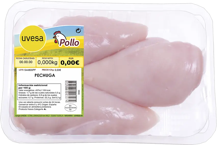  Chicken Breast In Atm Tray Uvesa Cervelat Png Chicken Breast Png