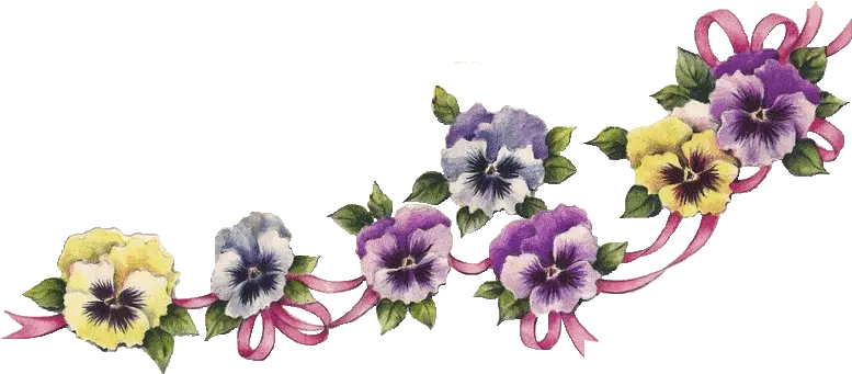  Vintag Flower Border Clipartioncom Pansies Clipart Png Vintage Flower Png