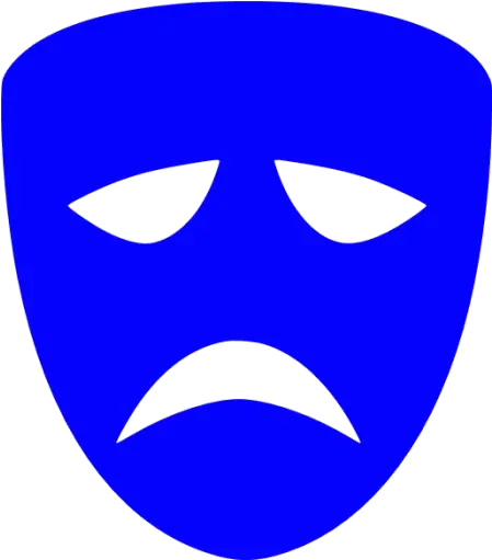  Blue Tragedy Mask Icon Free Blue Mask Icons Drama Mask Blue Gif Png Drama Masks Icon