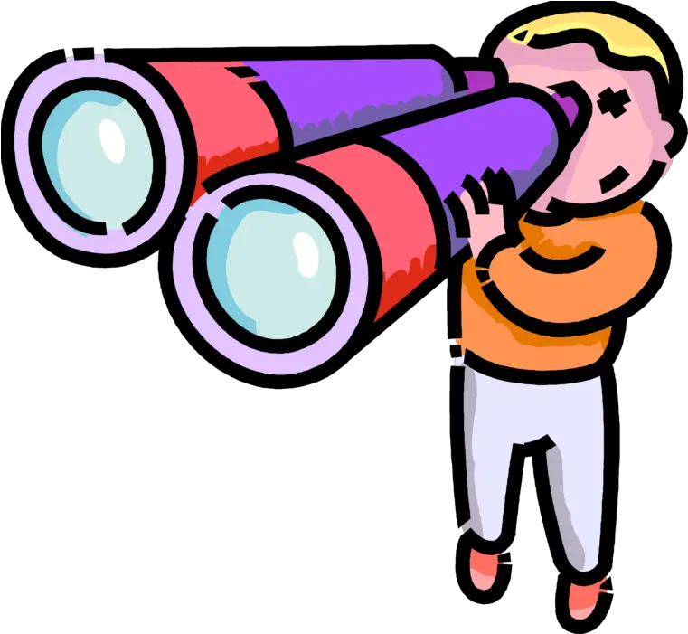  Vector Free Stock Boy Looks Through Binoculars Clip Art Png Binoculars Png