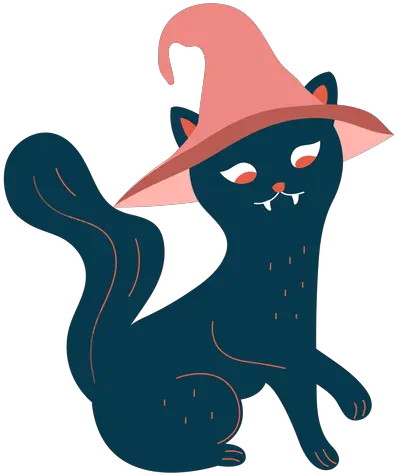  Cat Witch Character Transparent Png U0026 Svg Vector File Bruja Y Su Gatos Cat In The Hat Png