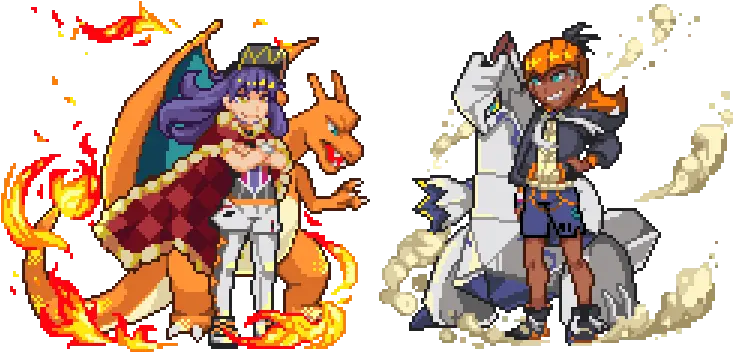  Charizard Leon Raihan And Duraludon Pokemon Leon Pixel Sprite Png Charizard Transparent