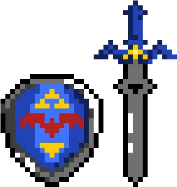  Zelda Master Sword And Shield Brighter Pixel Art Maker Master Sword Pixel Art Png Sword And Shield Transparent