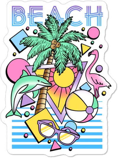  80u0027s Beach Scene Cool Beach T Shirt Designs Clipart Full Clip Art Png Cool Designs Png