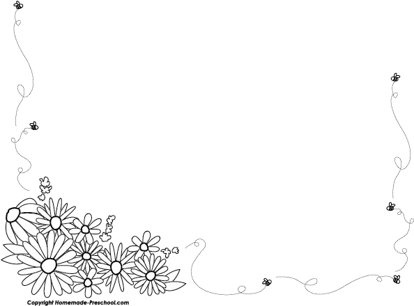  Black And White Flower Borders Png Bee Border Black And White Fun Border Png