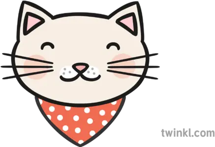  Cat Face Cute Illustration Twinkl Dog With A Bone Black And White Png Cat Face Png