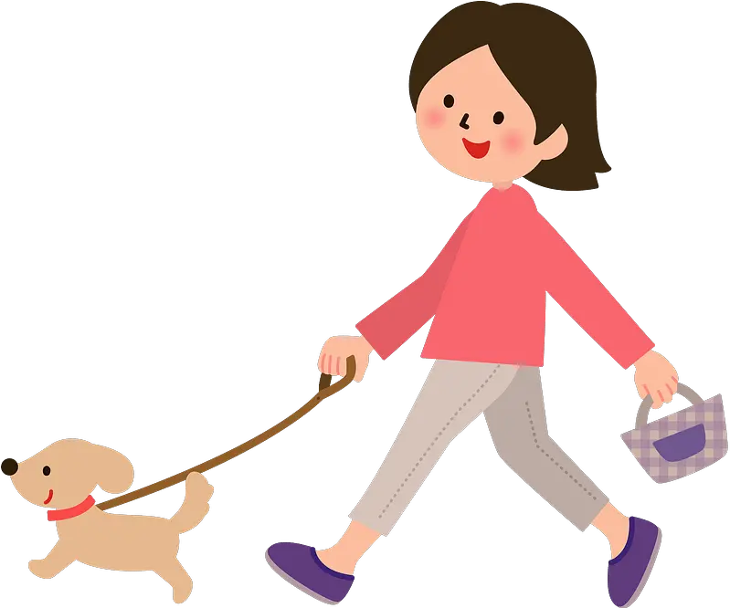  Woman Walking Her Dog Clipart Girl Walking Dog Clipart Png People Walking Dog Png