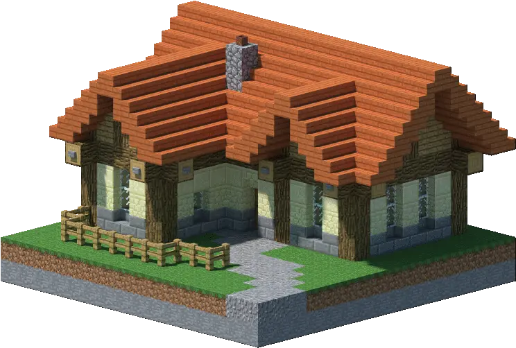  Download One House Four Colours Minecraft One Chunk House Minecraft House Transparent Background Png House Transparent Background