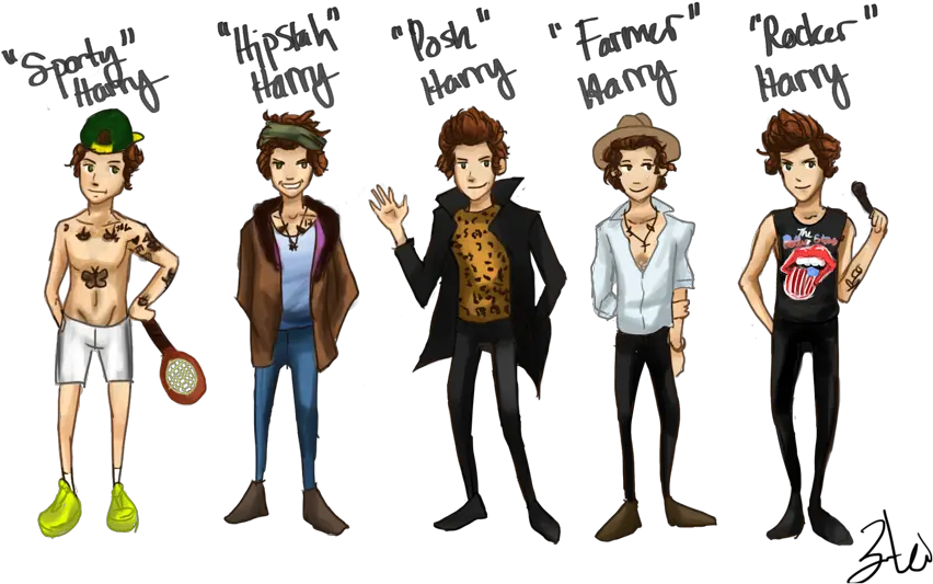  Louis Tomlinson Harry Styles One Direction Zayn Malik Liam Harry Styles Drawing Cartoon Png One Direction Transparents