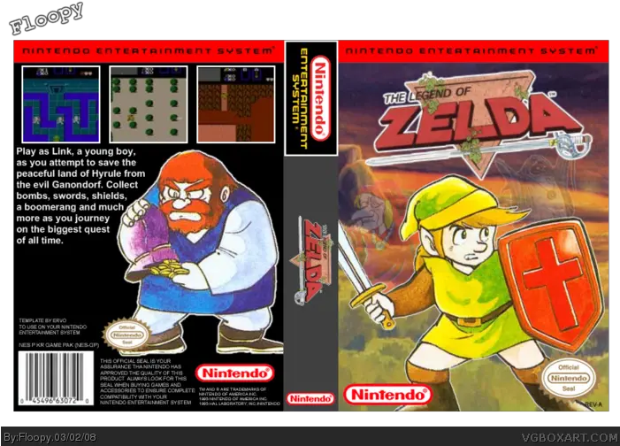  The Legend Of Zelda Nes Box Art Cover By Floopy Legend Of Zelda Nes Png Link Zelda Png