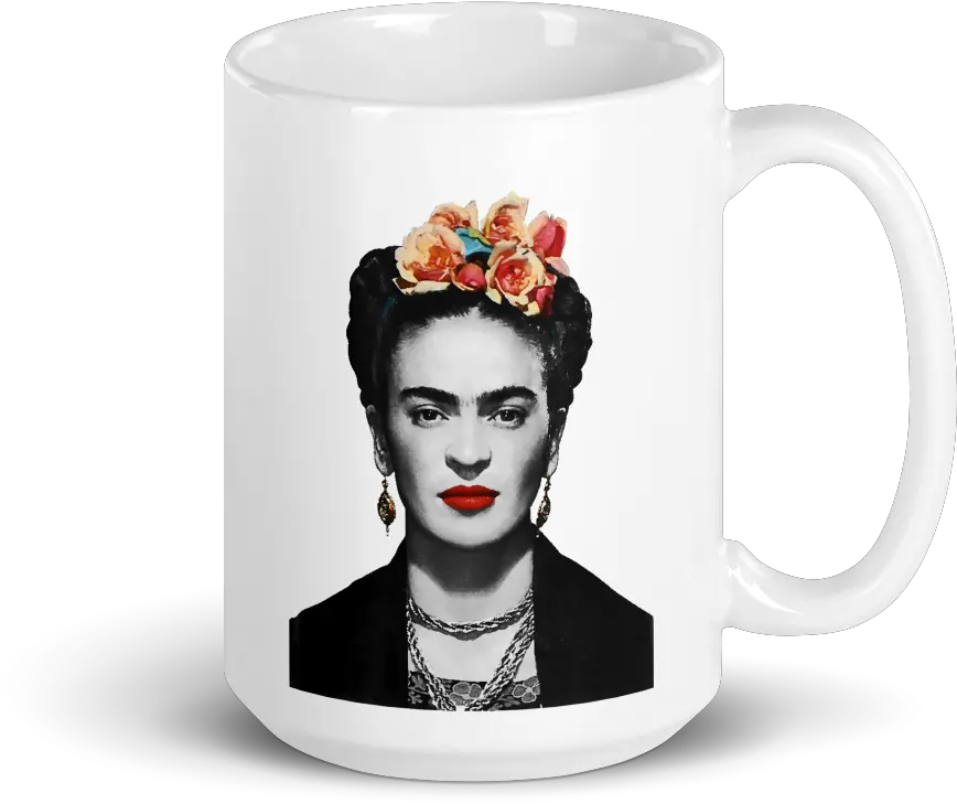  Frida Kahlo With Flowers Poster Artwork Mug Frida Kahlo Png Frida Kahlo Icon