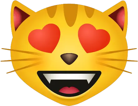  Smiling Cat With Heart Eyes Icon Happy Png Heart Face Emoji Png