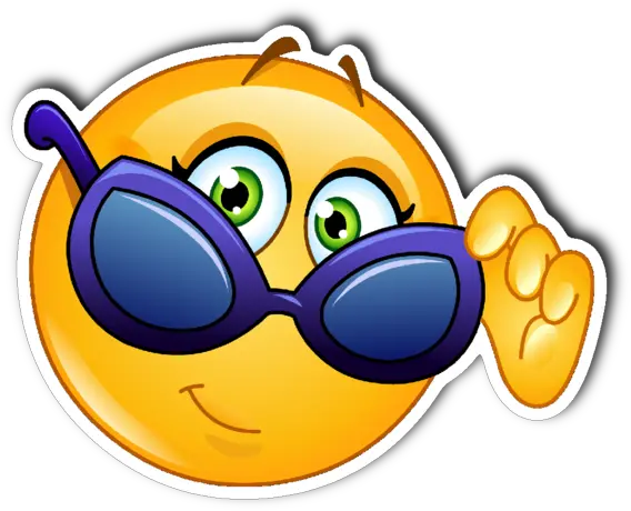  Sunglasses Smiley Emoji Vinyl Die Cut Sticker Smiley Sunglasses Png Sunglasses Emoji Png