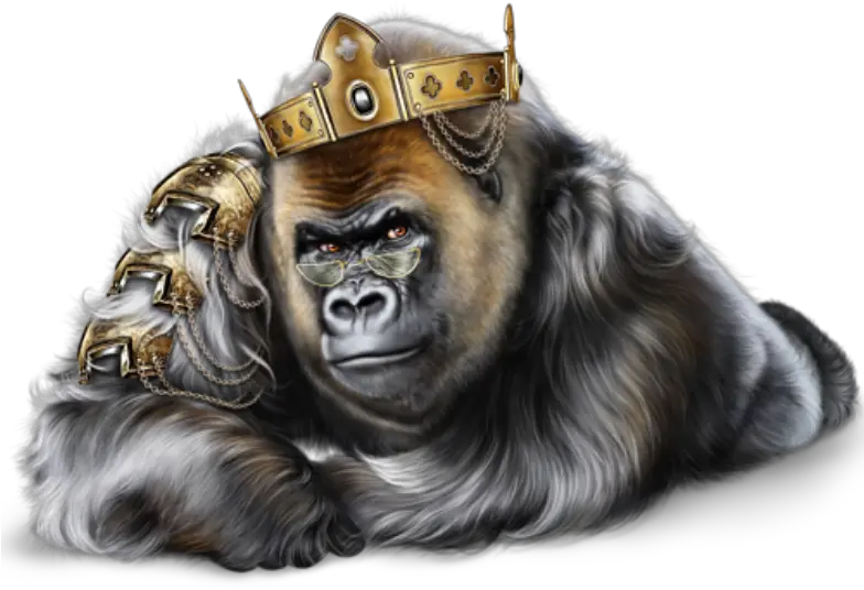  Gorilla Ape With A Crown Png Gorilla Png