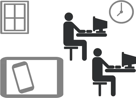  We Develop Ideas Into Mobile Apps Man On Computer Black And White Png Men At Work Icon