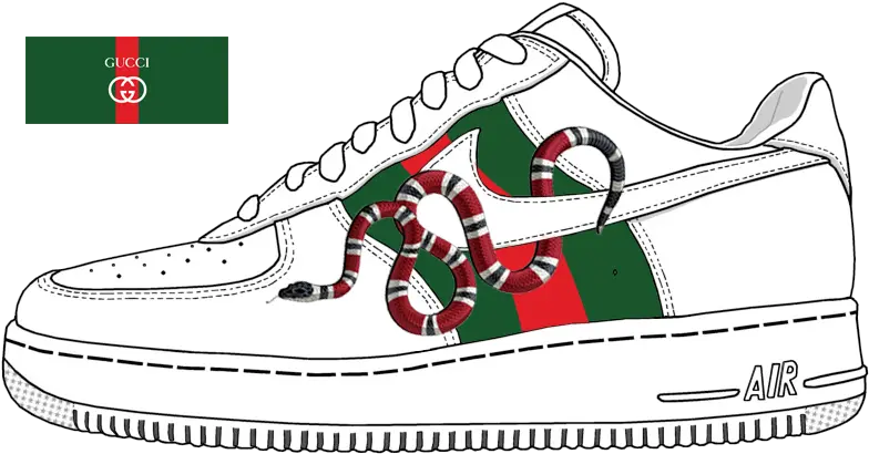  Gucci Shoes Clipart Nike Air Force 1 Template Png Gucci Snake Logo