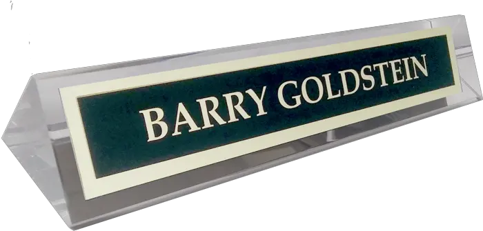  Clear Crystal Name Plate Holder Stand With Metal Banco Credicoop Png Name Plate Png