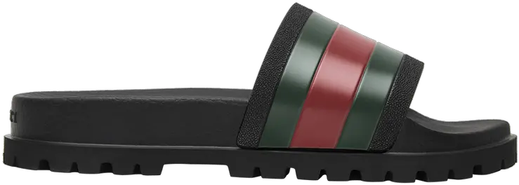  Gucci Web Slide Black Gucci Palm Png Gucci Hat Png