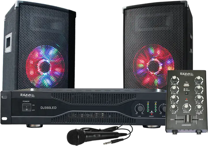  Illuminated Disco Sound Set 2 X 250w Sonorisation Dj Png Dj Png