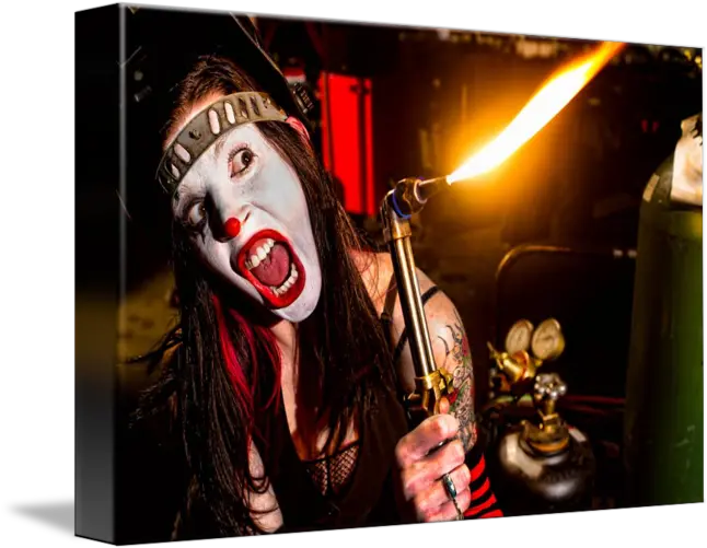  Female Clown Fire By Jacob Meudt Zombie Png Clown Makeup Png