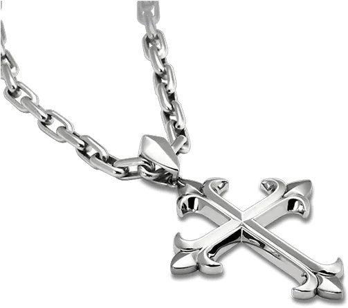  Platinum Cross Pendant 3ps152 Chain Png Cross Necklace Png