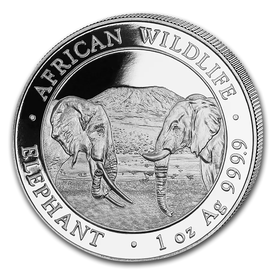  Somalia Elephant Somalia Elephant Silver Coin Png Coin Transparent