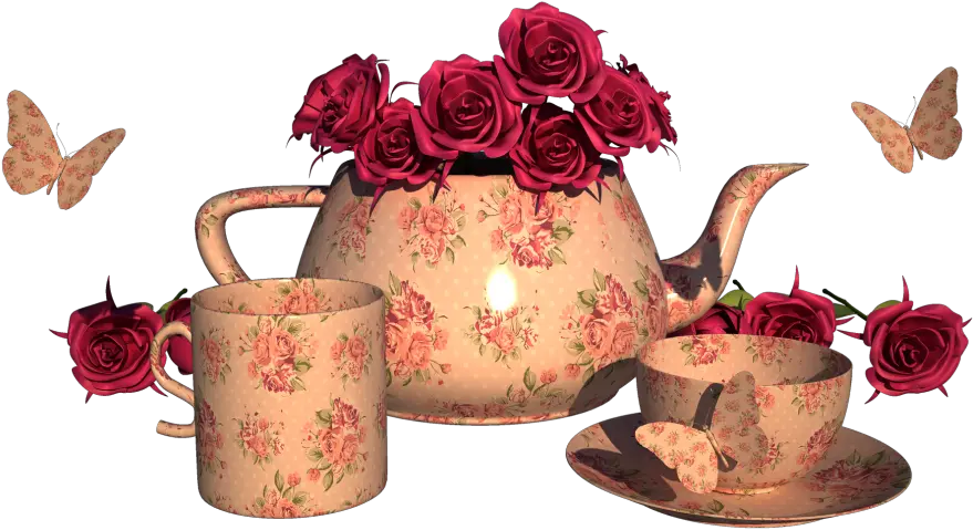  Vintage Rose Teacup Clipart Png Floribunda Rose Clipart Png