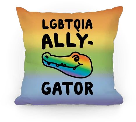  Lgbtqia Ally Gator Throw Pillow Lookhuman Cushion Png Gator Png