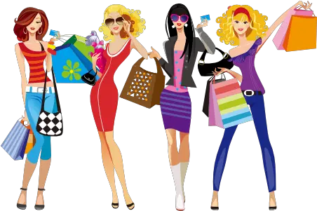  Free Shopping Png Transparent Images Girls Night Out Cartoon Shopping Transparent